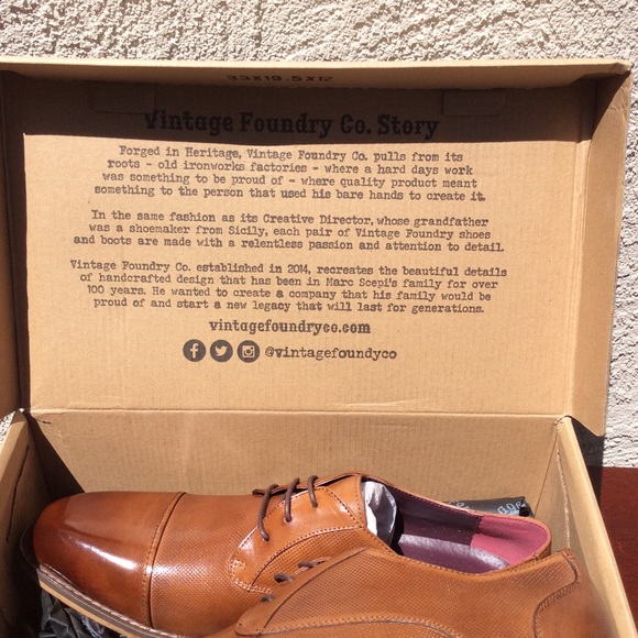 Vintage Foundry Brown Cap Toe Derby Shoes - Picture 7 of 7